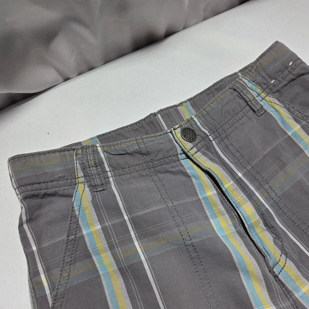 Gymboree‎ Boys Grey Plaid Cargo Shorts Size 12 Cotton Multi Pocket Casual